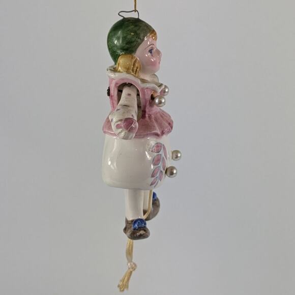 Schmid Doll Christmas Ornament Porcelain Vtg Signed Jumping Jack Ballerina Girl - Picture 4 of 12